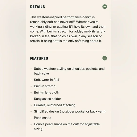 Poncho Cotulla Performance Denim Western Pearl Snap Shirt BrownWorkwear Outdoors - Picture 7 of 13